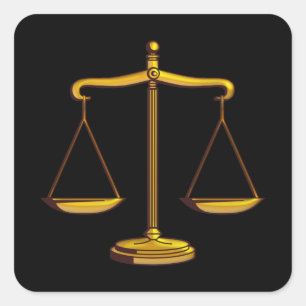 Scales of Justice Square Sticker