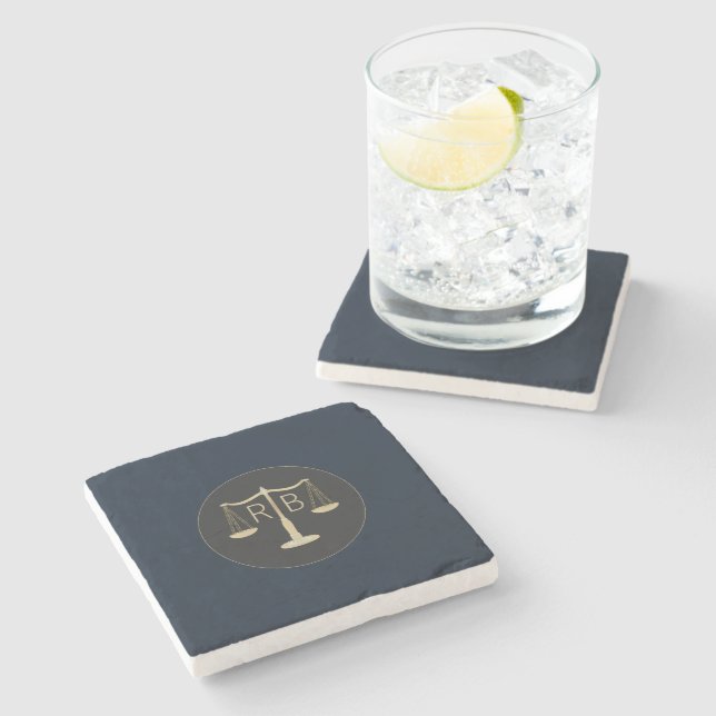 Scales Of Justice Stone Coaster (Side)