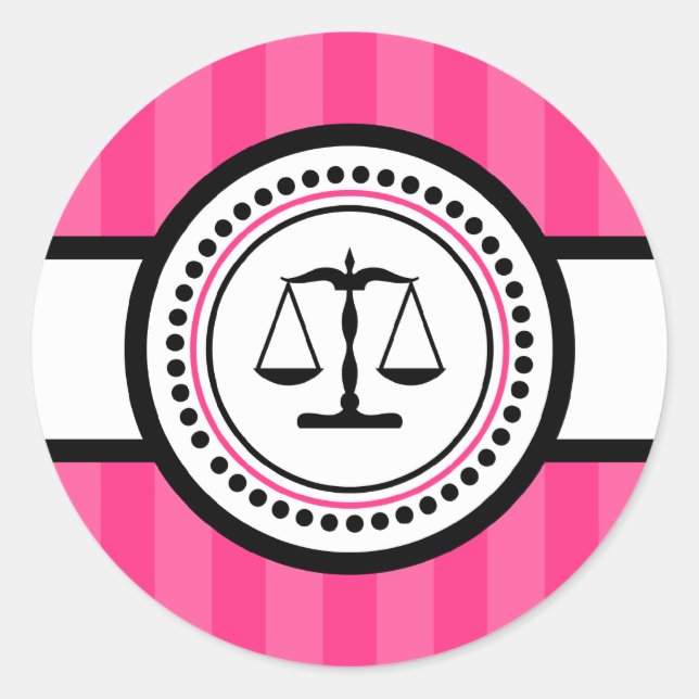 Scales Of Justice Stripes Label (Hot Pink) (Front)