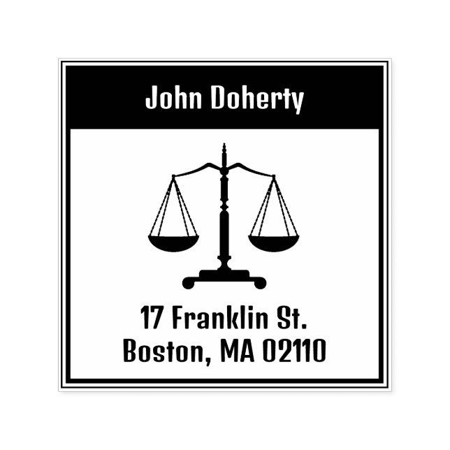 Scales of Justice Symbol | return address Self-inking Stamp (Design)