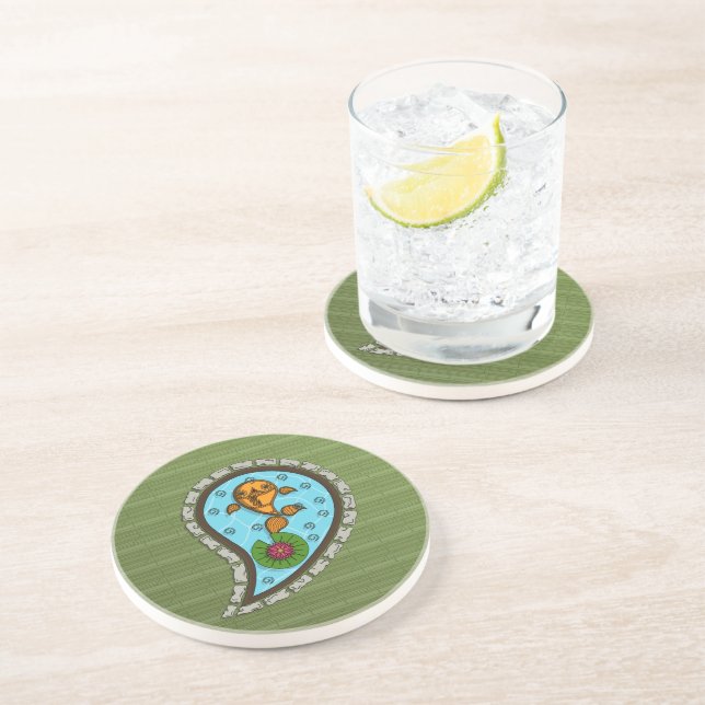 Scales the Goldfish Sandstone Coaster (Side)