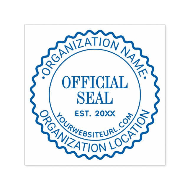 Scallop #2 Generic Official Seal Name Loc URL Est Self-inking Stamp (Design)