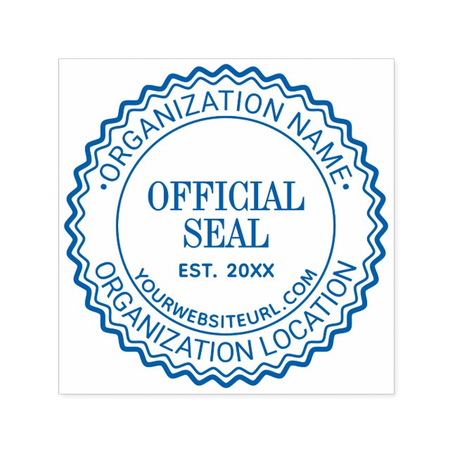 Scallop #3 Generic Official Seal Name Loc URL Est Self-inking Stamp (Design)