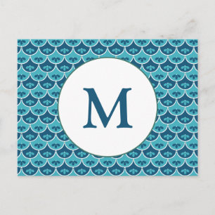 Scallop Floral Pattern Custom Colours Save the Dat Postcard