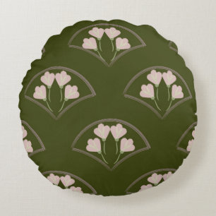 "Scallop Garden" Round Pillow