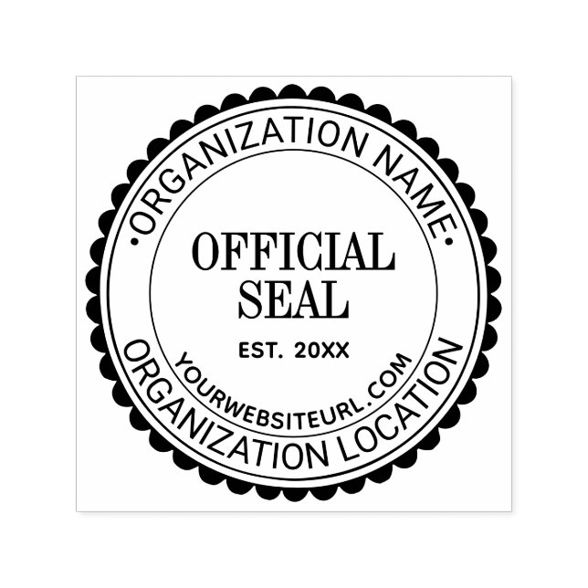 Scallop Generic Official Seal Name Loc URL Est Self-inking Stamp (Design)
