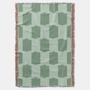 Scallop Grid Garden Sage & Moss Green Throw Blanket