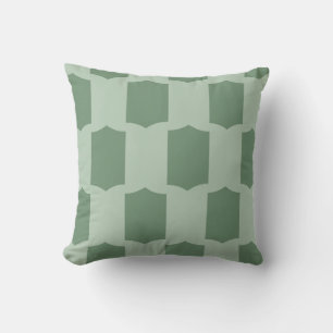 Scallop Grid Garden Sage & Moss Green Throw Pillow