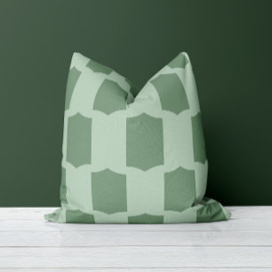 Scallop Grid Garden Sage & Moss Green Throw Pillow