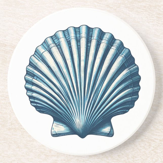 Scallop Nautical Coaster (Front)