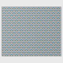 Scallop Pattern with Blue Bloom