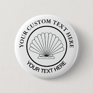 Scallop Seashell Custom Logo 2 Inch Round Button