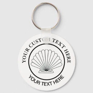 Scallop Seashell Custom Logo Keychain