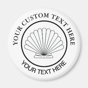 Scallop Seashell Custom Logo Magnet