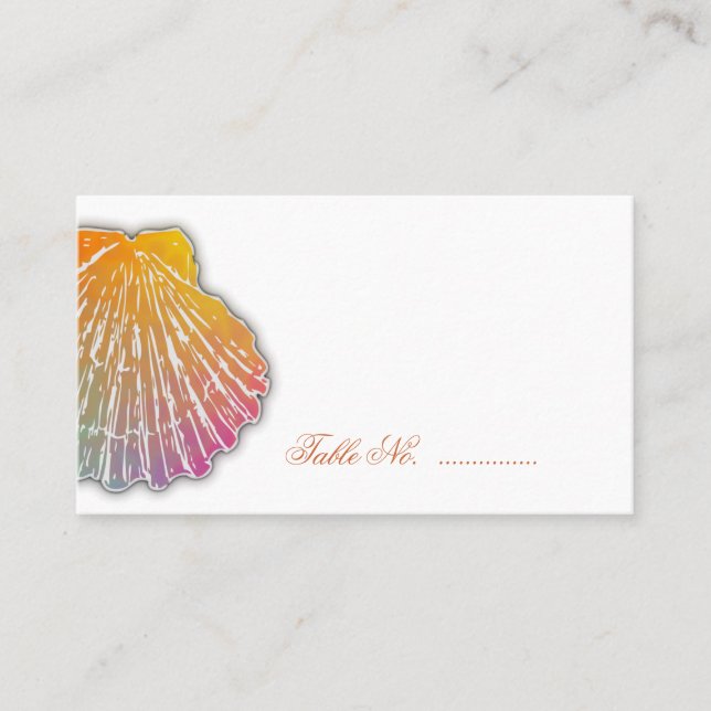 Scallop Shell Art Escort Table Seating Cards (Front)