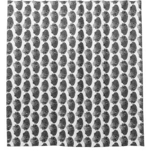 Scallop Shell Block Print, Black and White