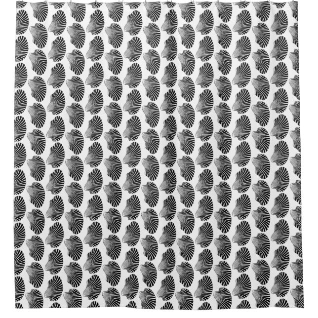 Scallop Shell Block Print, Black and White (Front)