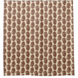 Scallop Shell Block Print, Brown and Beige
