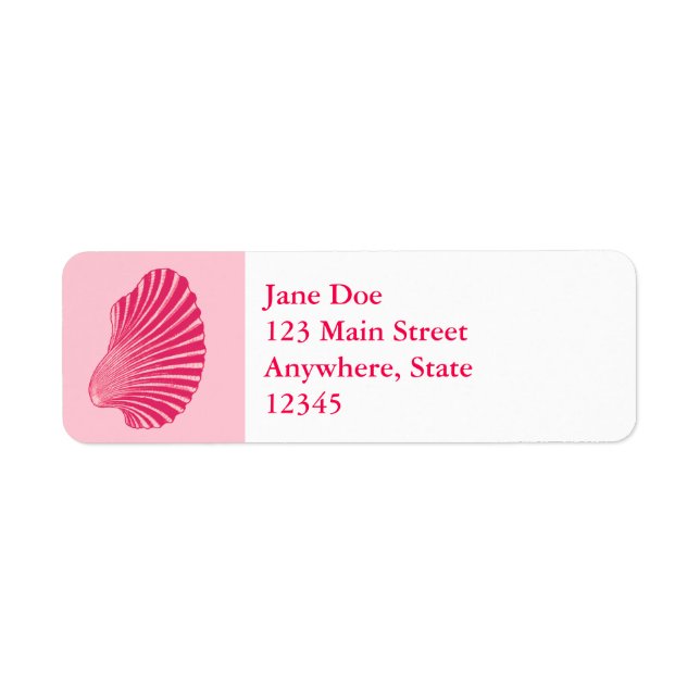 Scallop Shell Block Print, Fuchsia and Pale Pink (Front)