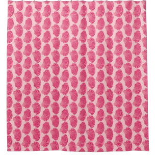 Scallop Shell Block Print, Fuchsia and Pale Pink