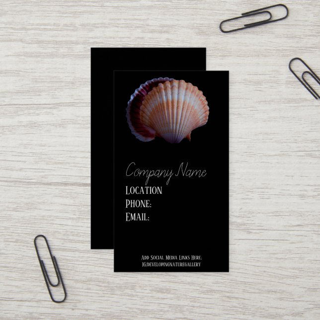 Scallop Shell Business Card (Front/Back In Situ)