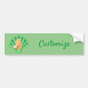 Scallop Shell Mermaid Thunder_Cove Bumper Sticker