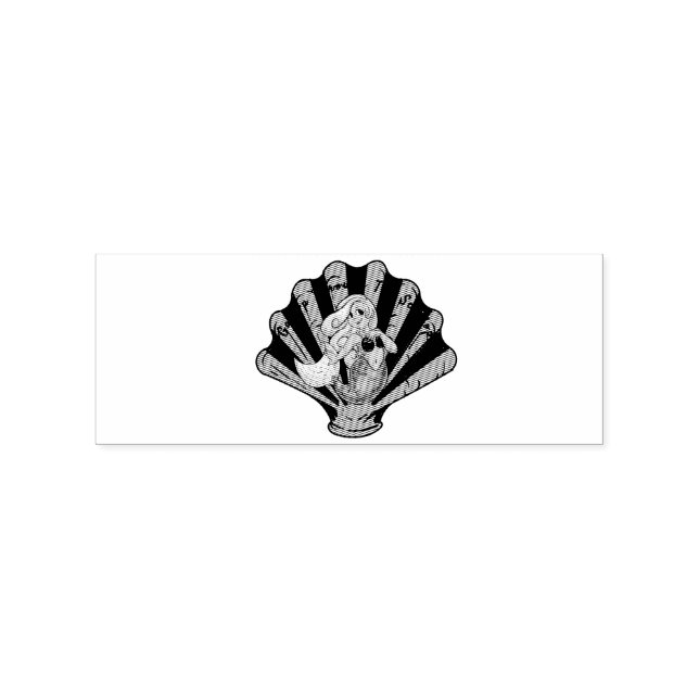 Scallop Shell Mermaid Thunder_Cove   Rubber Stamp (Imprint)
