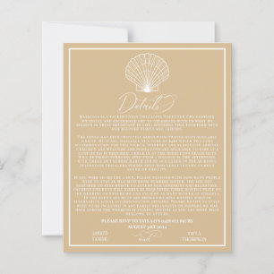 Scallop Shell Seahorses Beach Wedding Invitation