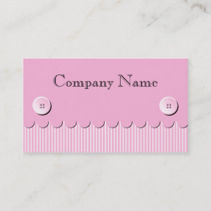Scallop Stripe and Button Envelope Business Card