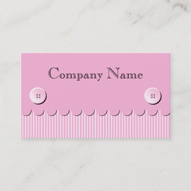 Scallop Stripe and Button Envelope Business Card (Front)