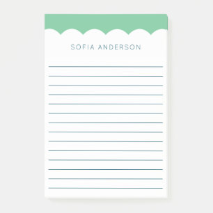 Scallop Topped Feminine Lined Personalized Post-it Notes