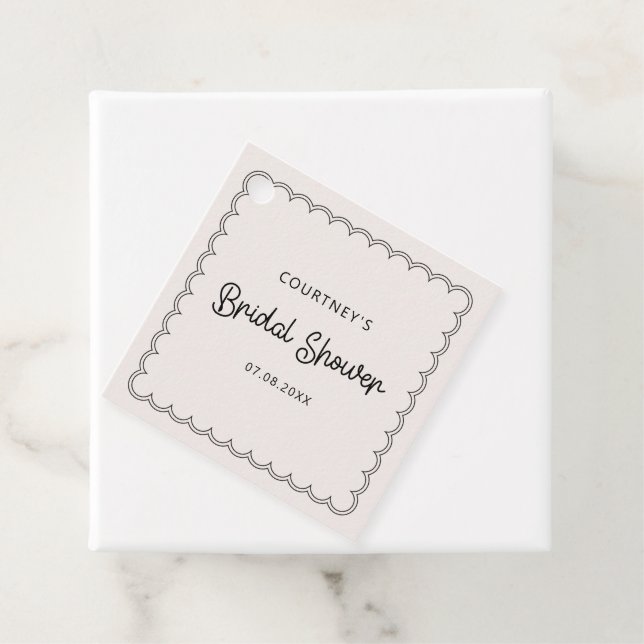 Scalloped border Bridal Shower Favour Tag (In Situ)