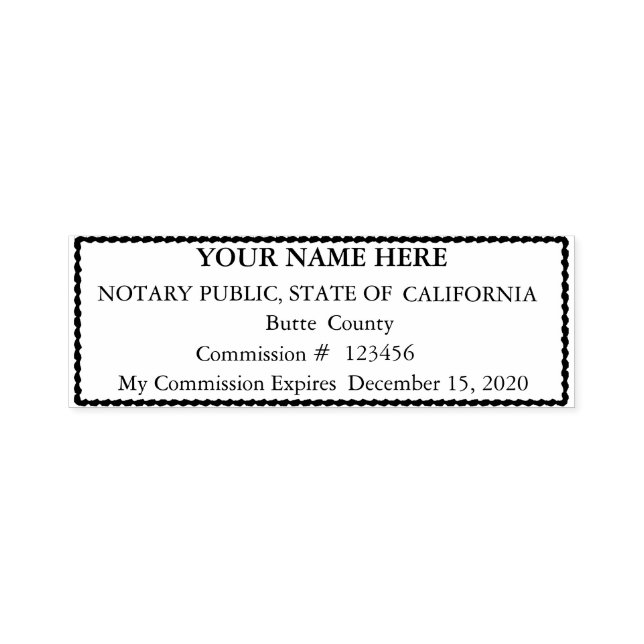 Scalloped Border Notary Public Seal Stamp (Design)
