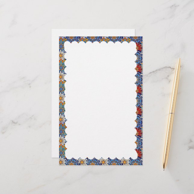 scalloped border stationery (Front/Back In Situ)