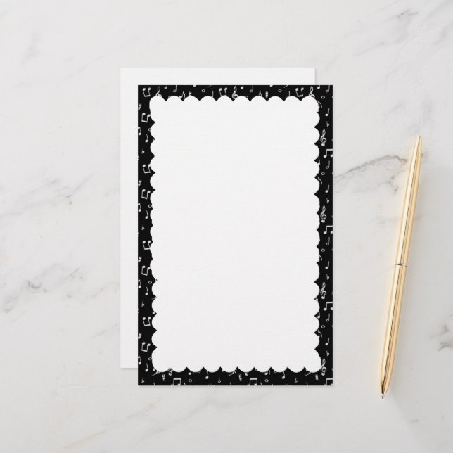 scalloped border stationery (Front/Back In Situ)