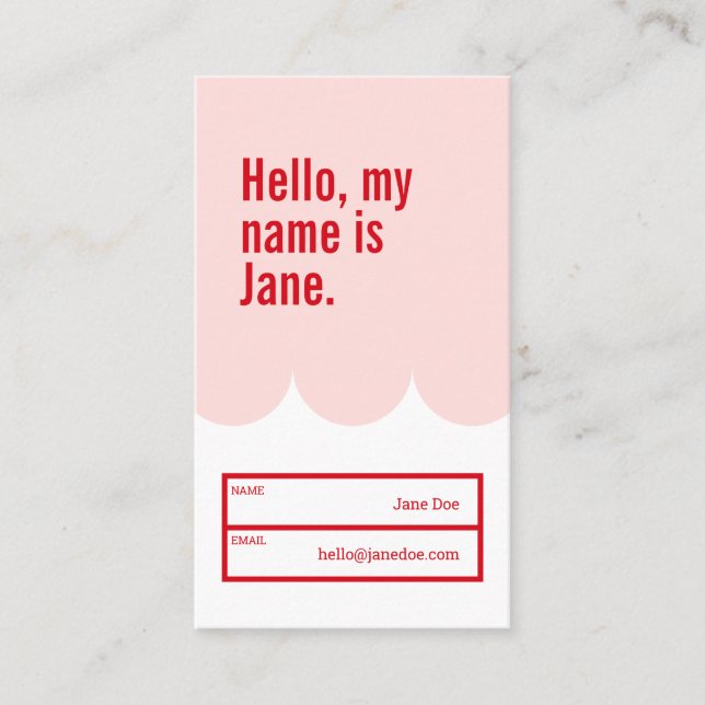 Scalloped Bright and Bold Customized Business Card (Front)