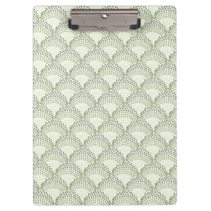 Scalloped Dots Gradient Ombre Green Pattern Clipboard