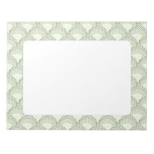 Scalloped Dots Gradient Ombre Green Pattern  Notepad
