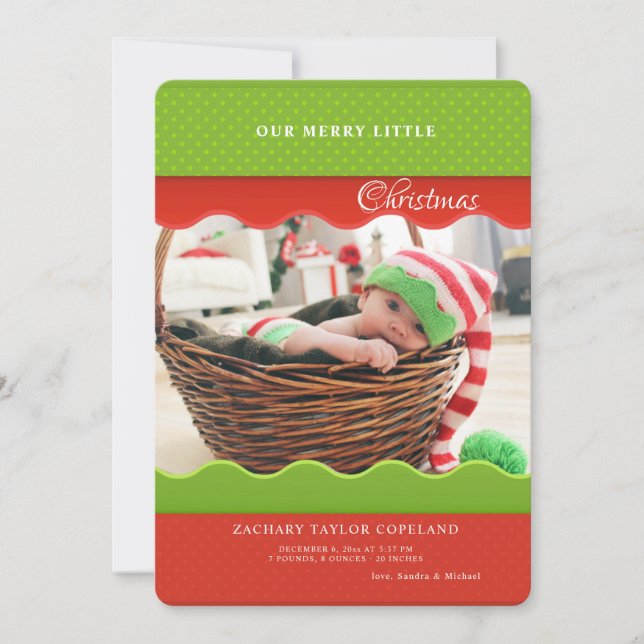 Scalloped Edges Photo Holiday Card (Front)