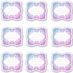 Scalloped filigree lined labels