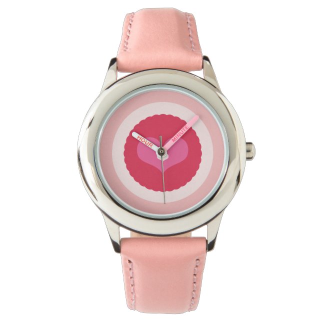 Scalloped Girly Love Sweet Heart Girly Valentine Watch (Front)