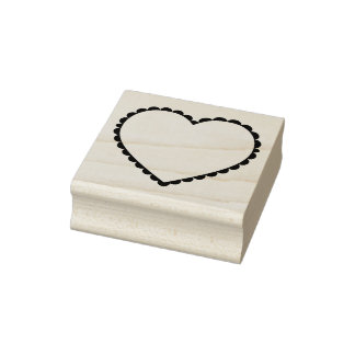 Scalloped Heart Frame Rubber Stamp