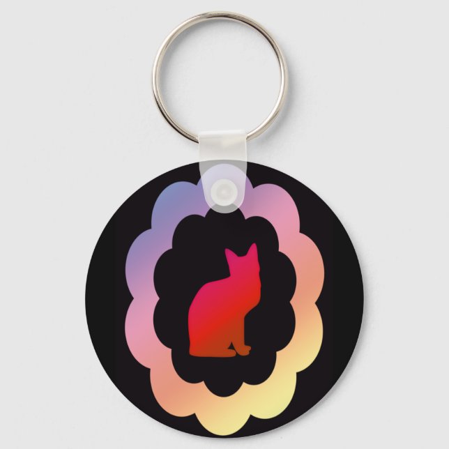 Scalloped Kitty - Keychain (Front)