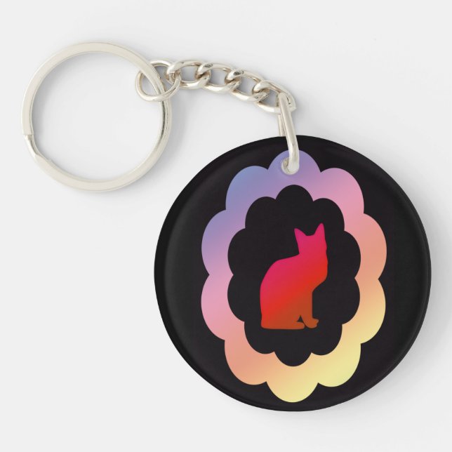 Scalloped Kitty - Keychain (Front)