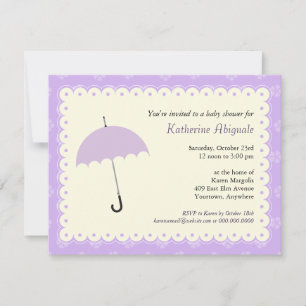 Scalloped Lace Baby Shower Invitation