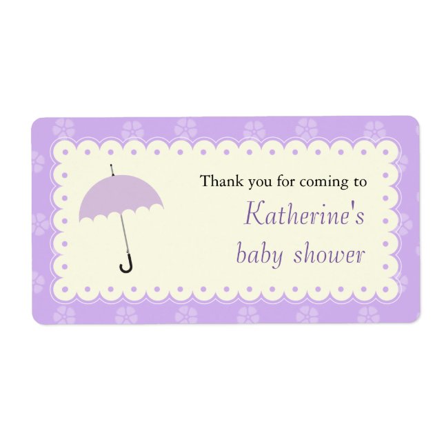 Scalloped Lace Baby Shower Label (Front)