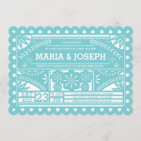 Scalloped Papel Picado Wedding Blue