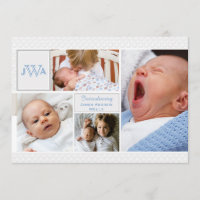 Scalloped Photo Collage Birth Announcement