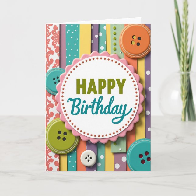 Scalloped Plaque Birthday Card (Front)