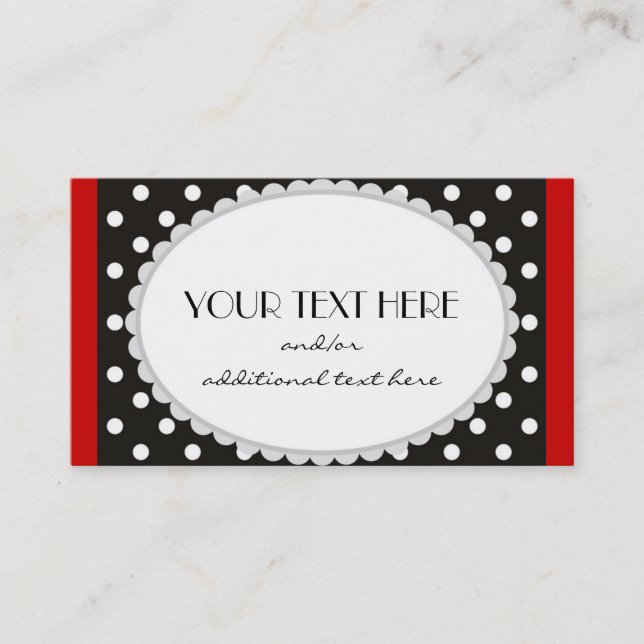 Scalloped Polka Dot Business Card (Front)
